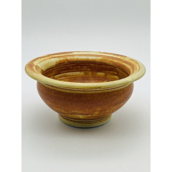 Studio Pottery Two Tone Brown Golden Small Mixing Bowl - Picture 4 of 6